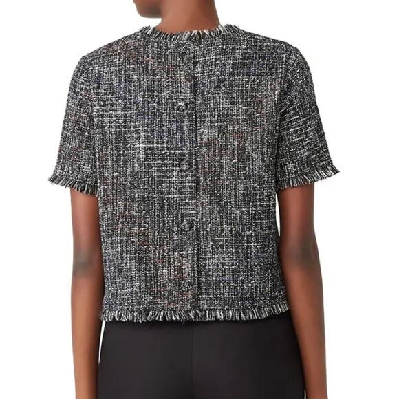 Greylin Tati Tweed Fringe Top S - Picture 2 of 5